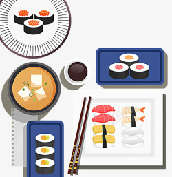 日本汤卡通寿司高清图片