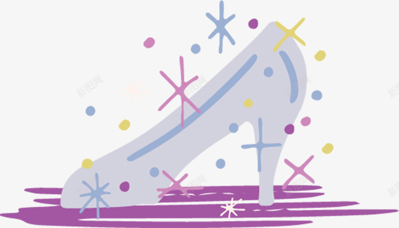蓝色创意水晶鞋的手绘png免抠素材_新图网 https://ixintu.com 卡通手绘 可爱 彩色 水晶鞋 烟花 简单 鞋子 高跟鞋