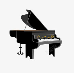琴房宣传黑色钢琴图标高清图片