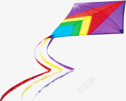 彩色条纹飞翔的风筝素材