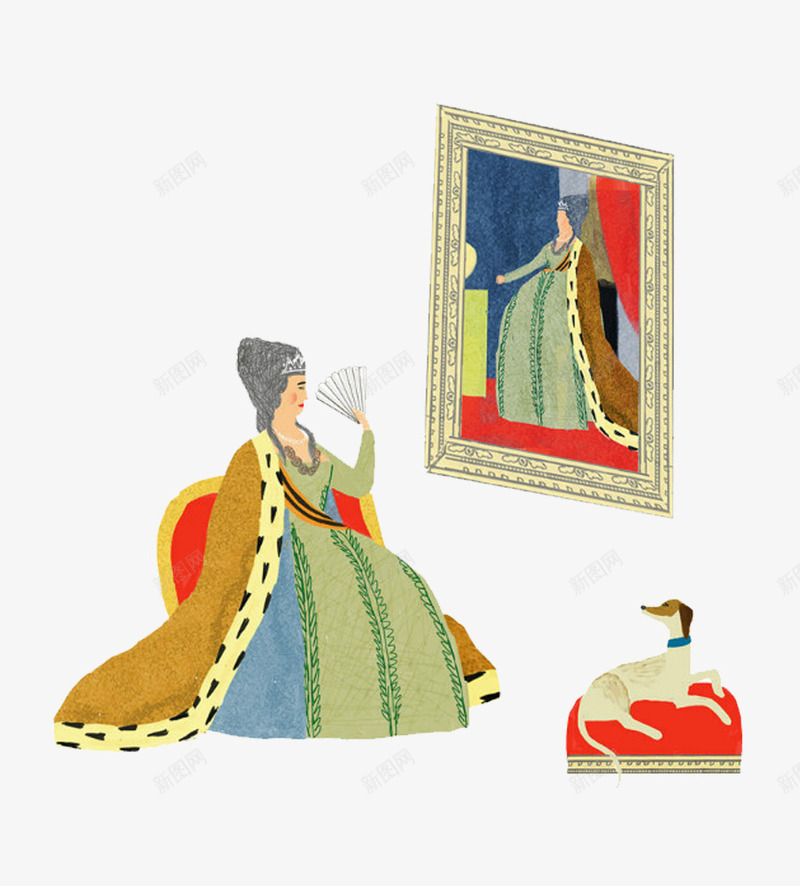 卡通欧洲王后png免抠素材_新图网 https://ixintu.com 宫廷 欧洲 王后 画像