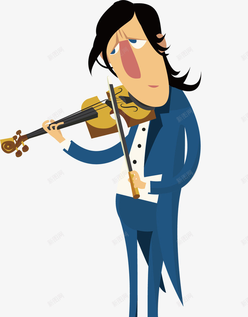 卡通演奏家png免抠素材_新图网 https://ixintu.com 人物 卡通 小提琴 演奏 演奏家 男士 音乐家