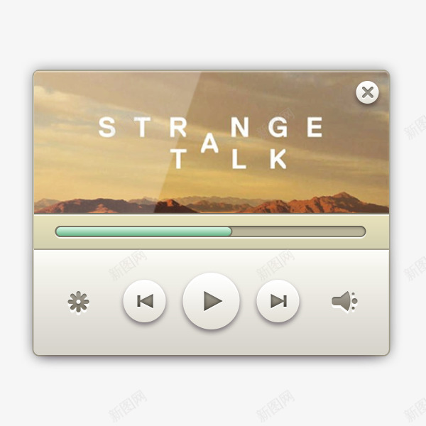 个性音乐播放器界面PSDpng免抠素材_新图网 https://ixintu.com 播放器 棕色 音乐 风景