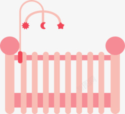 粉红婴儿床粉红色可爱婴儿床矢量图高清图片