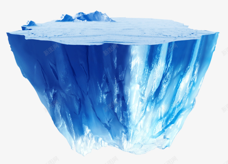 蓝色冰山装饰png免抠素材_新图网 https://ixintu.com 冰山 模型 蓝色 装饰
