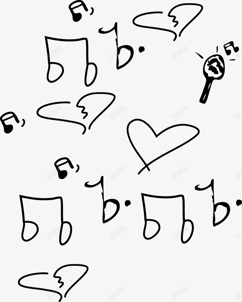手写乐符矢量图图标ai_新图网 https://ixintu.com 五线谱符号 卡通 卡通音乐符 手写 音乐符 音乐符号 矢量图