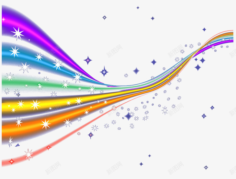 彩色科技感线条星星背景png免抠素材_新图网 https://ixintu.com 彩色 星星 科技感 线条 装饰 飘逸