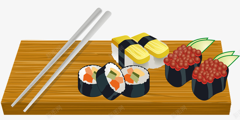 餐桌上的食物png免抠素材_新图网 https://ixintu.com 寿司 料理 日本 烹饪 食品