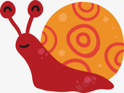 卡通红色小蜗牛素材