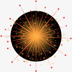 橙色线条烟花素材