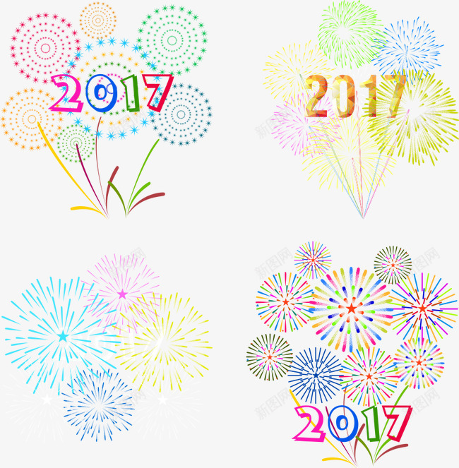 2017新年烟花海报png免抠素材_新图网 https://ixintu.com 2017 2017年 2017新年 2017鸡年 新年 烟花 烟花海报 鸡年