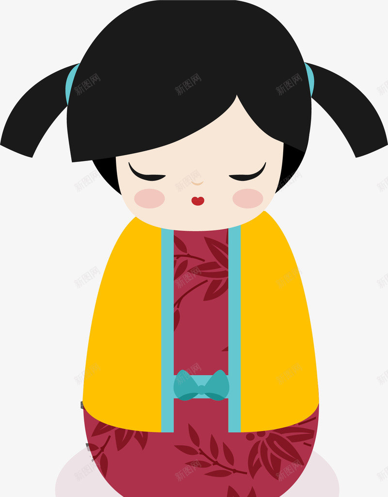 可爱日本娃娃png免抠素材_新图网 https://ixintu.com 可爱 和服娃娃 日本娃娃 日本文化