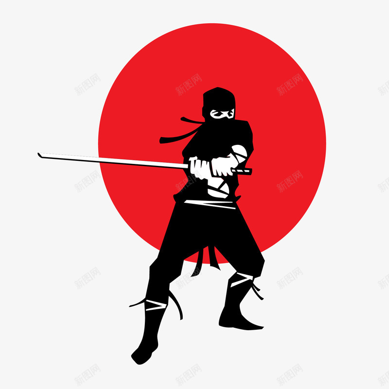 日本武士png免抠素材_新图网 https://ixintu.com 刀 红色 高清