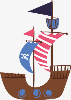 彩色海盗彩色帆船高清图片