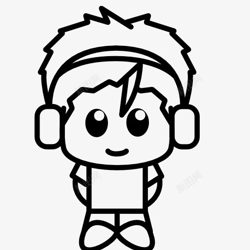 动漫男孩耳机图标png_新图网 https://ixintu.com 人 日本 日本漫画 漫画 男 耳机