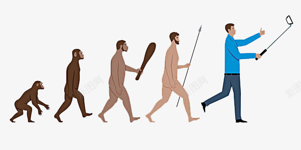 人类进化png免抠素材_新图网 https://ixintu.com 卡通手绘 很久很久以前 摄影 教育 照相手势 自拍杆 自拍海报 装饰