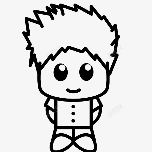 动漫男衬衫和一双大眼睛图标png_新图网 https://ixintu.com 人 动画 日本 日本男性 漫画