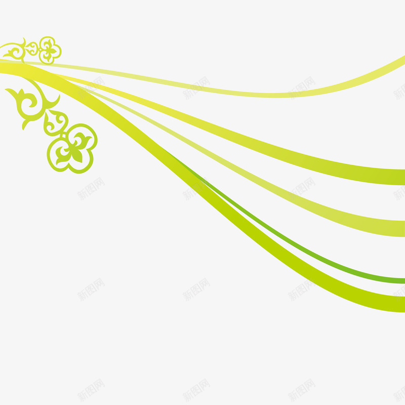 绿色线条装饰矢量图eps免抠素材_新图网 https://ixintu.com 彩虹线 绿色 绿色线条 装饰 矢量图