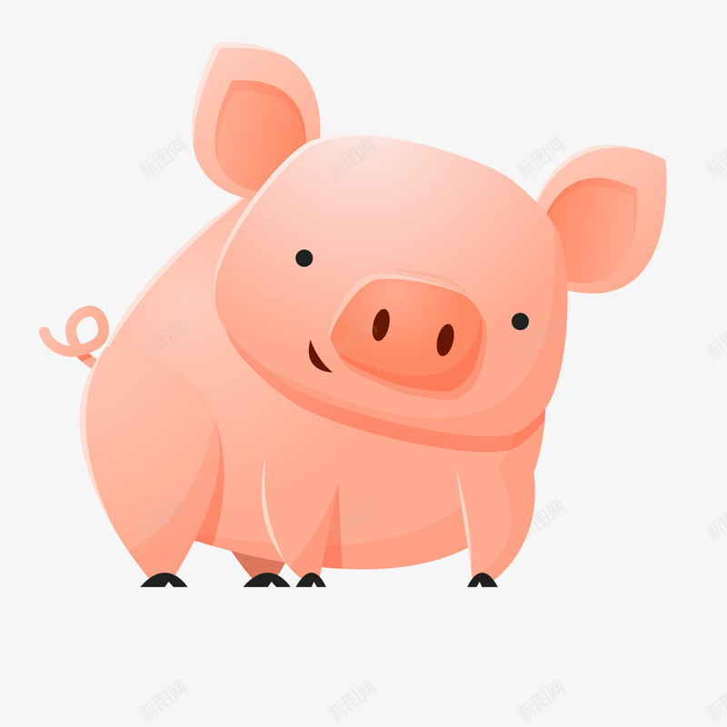 卡通可爱的小猪矢量图ai免抠素材_新图网 https://ixintu.com 动物设计 可爱 小猪 新年 猪年 粉红猪 矢量图