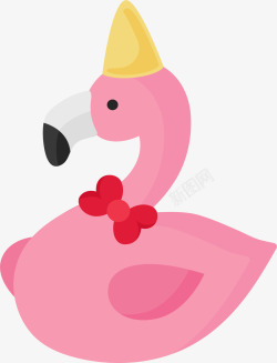 粉红色可爱卡通火烈鸟矢量图素材