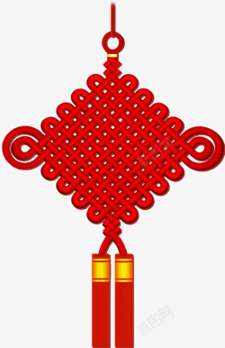 创意手绘中国元素红色的中国节素材