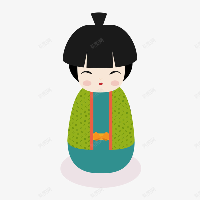 可爱日本娃娃png免抠素材_新图网 https://ixintu.com 可爱 和服娃娃 日本娃娃 日本文化
