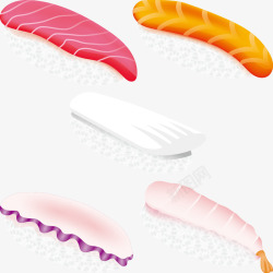 章鱼寿司卡通三文鱼寿司甜虾寿司矢量图高清图片
