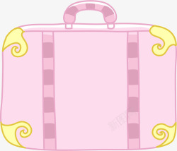 粉红箱子粉色行李箱矢量图高清图片