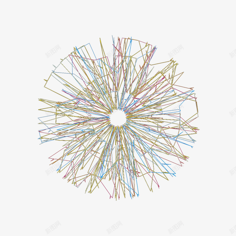 几何形线条png免抠素材_新图网 https://ixintu.com 圆形 彩色线条 编制 网状