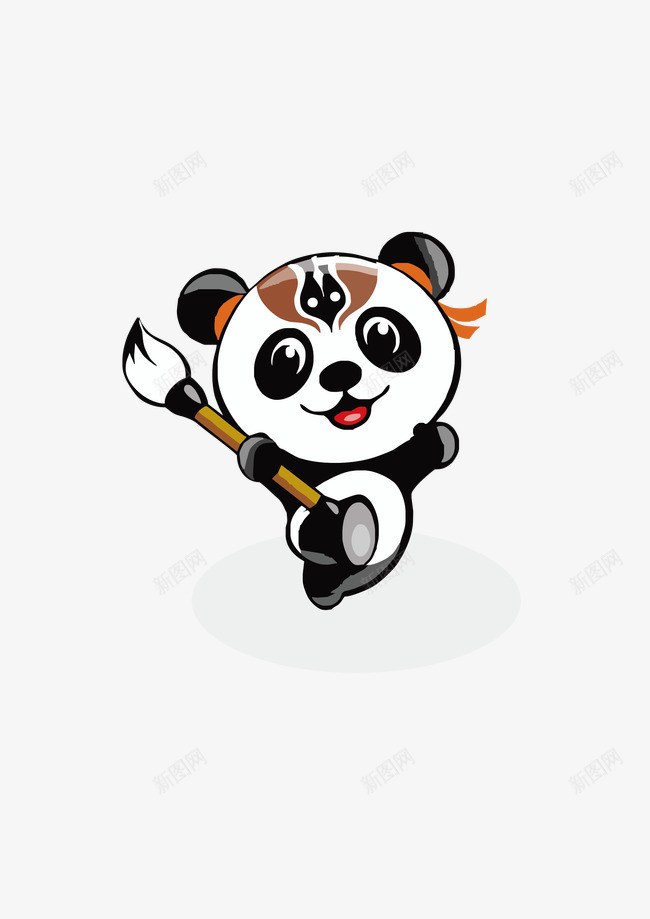 熊猫矢量图ai免抠素材_新图网 https://ixintu.com 中国风熊猫画笔熊猫教育 矢量图