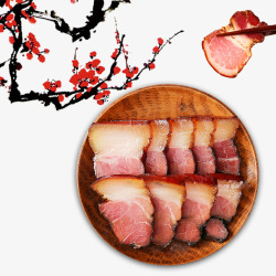 特色腊肉中国风美食切片腊肉装饰高清图片