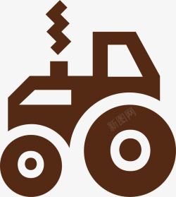 农用拖拉机图案抽象拖拉机图标高清图片