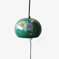 墨绿色陶瓷日本风铃艺术品素材