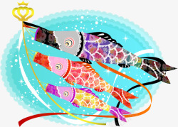 传统节插画风格日本鲤鱼旗高清图片