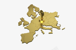 金色欧洲地图钥匙素材