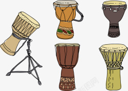 非洲乐器非洲鼓乐器矢量图高清图片