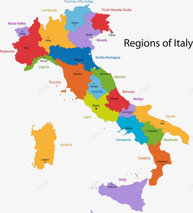 意大利地图png免抠素材_新图网 https://ixintu.com 意大利 意大利地图 意大利城市地图 高清