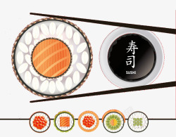 圆盘子日本寿司素材