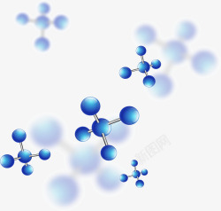 蓝色分子结构素材