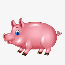 粉红色的小猪动物矢量图素材