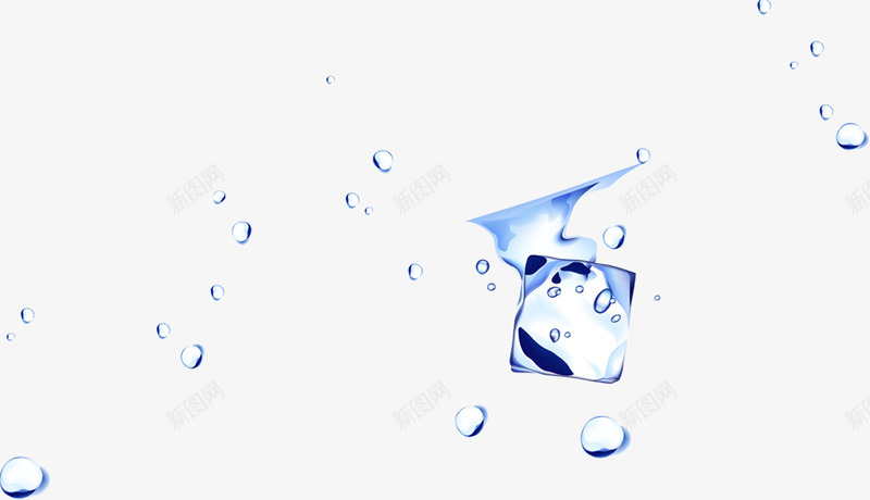 蓝色水珠冰块夏日png免抠素材_新图网 https://ixintu.com 冰块 夏日 水珠 素材 蓝色