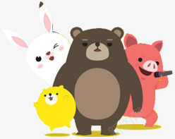 卡通手绘唱歌的动物png免抠素材_新图网 https://ixintu.com 兔子 卡通手绘唱歌的动物 小熊 小猪 音乐元素