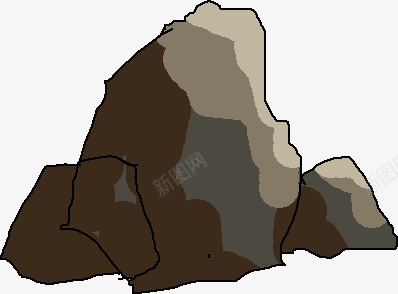 棕色手绘卡通石头png免抠素材_新图网 https://ixintu.com 卡通 棕色 石头