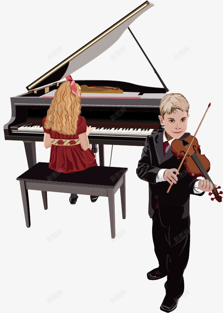 少年演奏png免抠素材_新图网 https://ixintu.com 小提琴 少年 新年音乐会 演奏 钢琴
