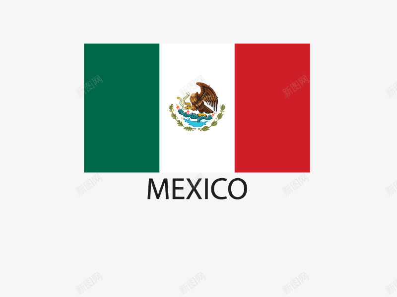 墨西哥国旗矢量图ai免抠素材_新图网 https://ixintu.com 旗子 高清 矢量图