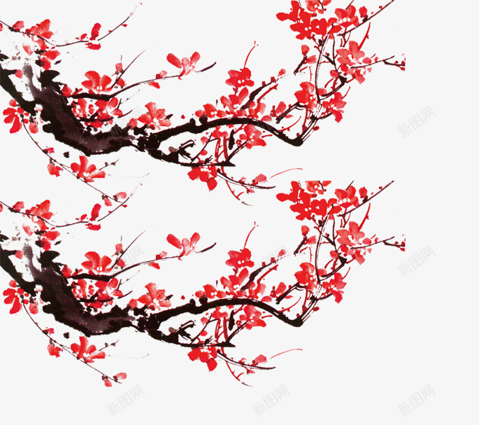 装饰图案梅花png免抠素材_新图网 https://ixintu.com 梅花 淘宝 淘宝元素 红梅 红色