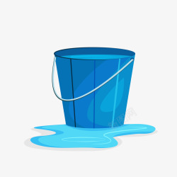 蓝色手提潜水泵蓝色水桶卡通插画矢量图高清图片