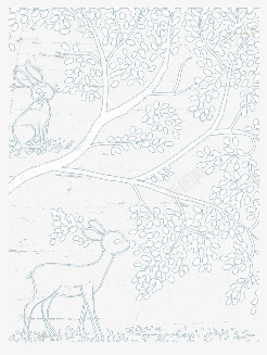 树叶兔子和鹿素材
