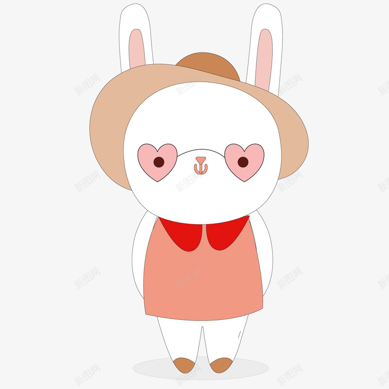 卡通可爱的小白兔矢量图ai免抠素材_新图网 https://ixintu.com 兔子 动物设计 卡通动物 可爱 手绘 矢量图
