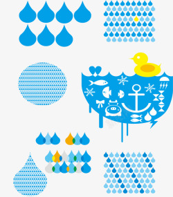 蓝色水滴水滴图标高清图片